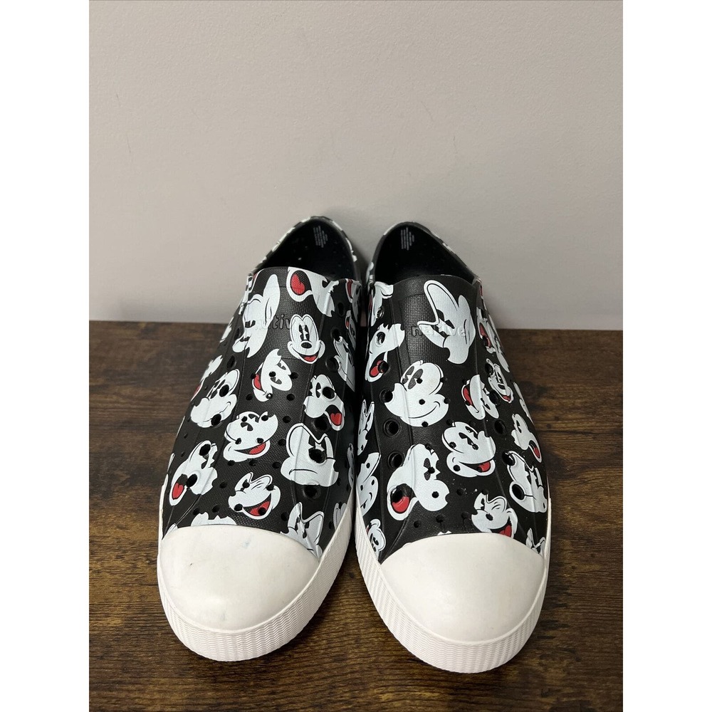 DISNEY Native Jefferson Mickey Mouse Shoes Mens 11 Black Slip On Clogs Slides - Picture 2 of 8
